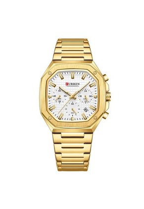 Reloj Curren 8459 Cronógrafo Tablero Blanco - Dorado