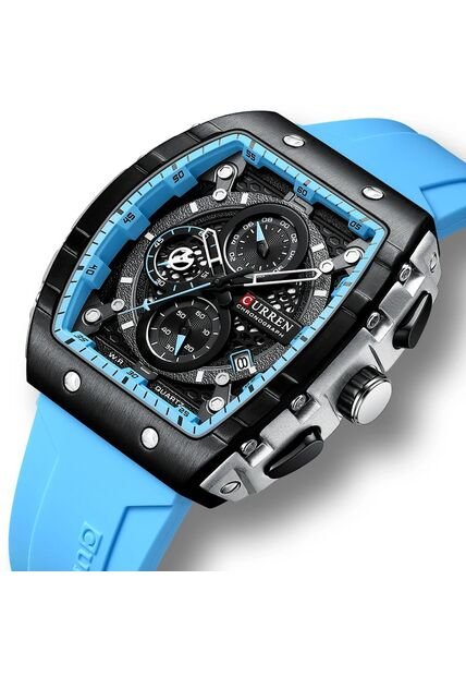 Reloj Curren 8442 Cronógrafo - Azul Claro