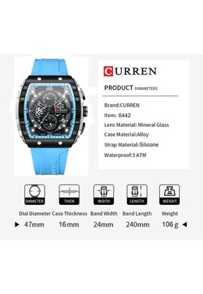 Reloj Curren 8442 Cronógrafo - Azul Claro