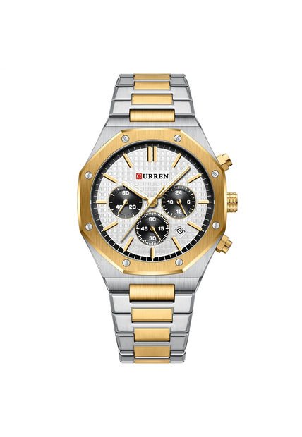 Reloj Curren 8440 Cronógrafo Fondo Blanco - Bicolor 