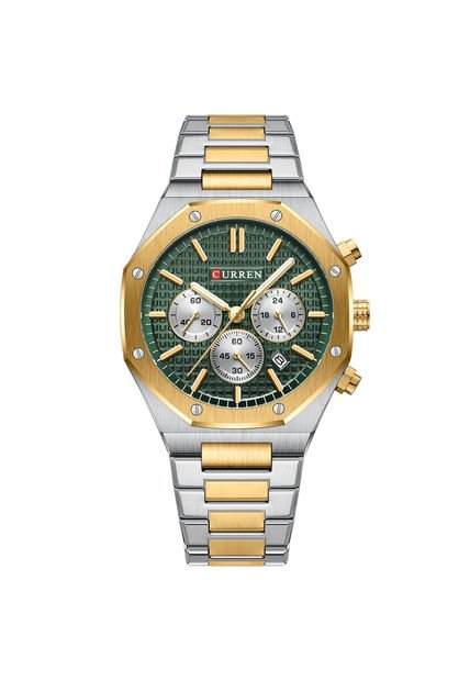 Reloj Curren 8440 Cronógrafo Fondo Verde - Bicolor 