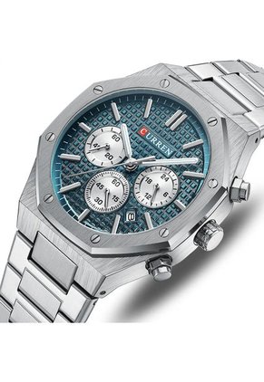 Reloj Curren 8440 Cronógrafo Fondo Azul - Plata
