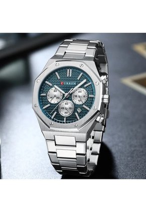 Reloj Curren 8440 Cronógrafo Fondo Azul - Plata