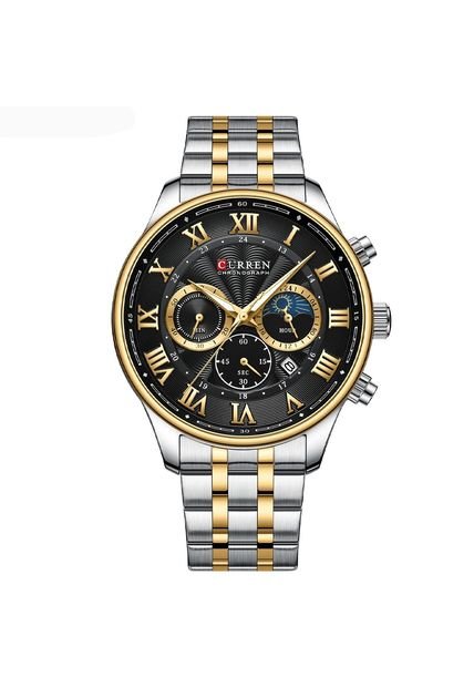 Reloj Curren 8427 Cronógrafo Fondo Negro - Bicolor