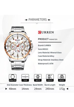 Reloj Curren 8363 Cronógrafo - Bronce