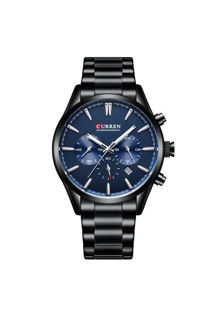 Reloj Curren 8446 Cronógrafo Tablero Azul - Negro