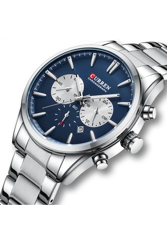 Reloj Curren 8446 Cronógrafo Tablero Azul - Plata Curren