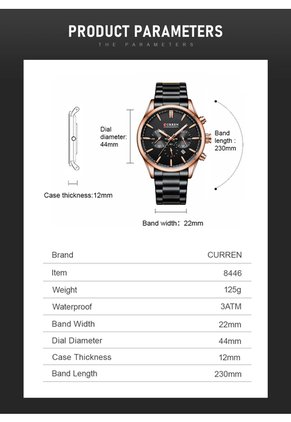 Reloj Curren 8446 Cronógrafo Marco Bronce - Negro