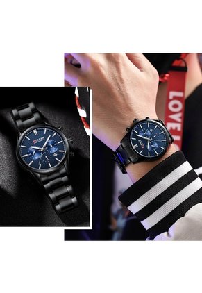 Reloj Curren 8446 Cronógrafo Tablero Azul - Negro
