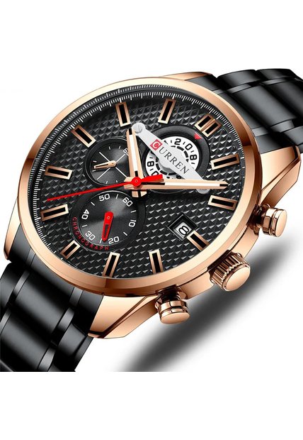 Reloj Curren 8352 Cronógrafo Marco Bronce - Negro