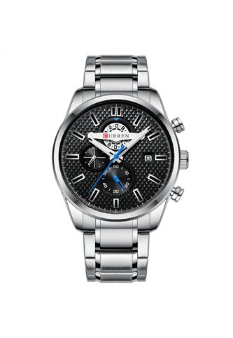 Reloj Curren 8352 Cronógrafo Tablero Negro - Plata Curren