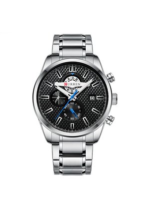 Reloj Curren 8352 Cronógrafo Tablero Negro - Plata