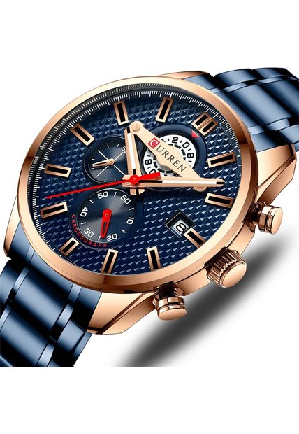 Reloj Curren 8352 Cronógrafo Marco Bronce - Azul