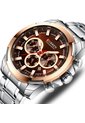 Reloj Curren 8361 Cronógrafo Tablero Cafe - Plata de Curren