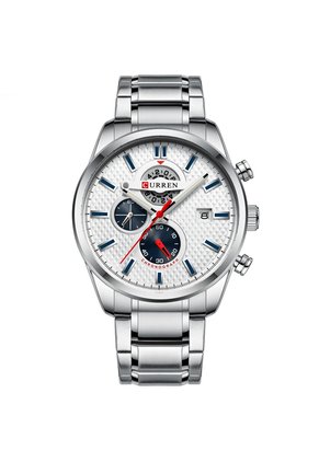 Reloj Curren 8352 Cronógrafo Tablero Blanco - Plata
