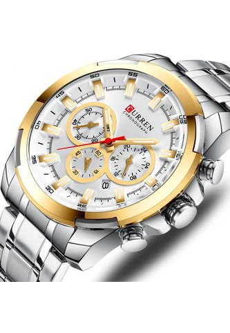 Reloj Curren 8361 Cronógrafo Marco Dorado - Plata Curren