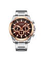Reloj Curren 8361 Cronógrafo Tablero Cafe - Plata de Curren