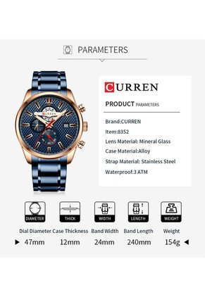 Reloj Curren 8352 Cronógrafo Marco Bronce - Azul
