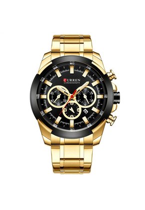 Reloj Curren 8361 Cronógrafo Tablero Negro - Dorado