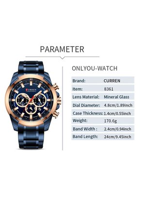 Reloj Curren 8361 Cronógrafo Marco Bronce - Azul