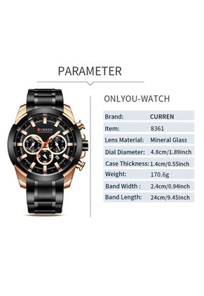 Reloj Curren 8361 Cronógrafo Marco Bronce - Negro