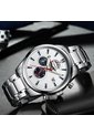 Reloj Curren 8352 Cronógrafo Tablero Blanco - Plata de Curren