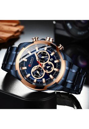 Reloj Curren 8361 Cronógrafo Marco Bronce - Azul