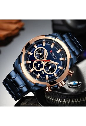 Reloj Curren 8361 Cronógrafo Marco Bronce - Azul