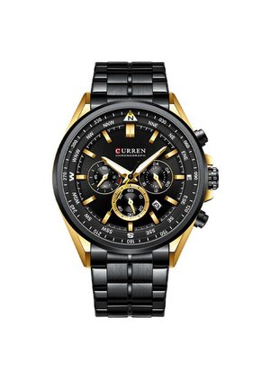 Reloj Curren 8399 Cronógrafo Bisel Dorado - Negro