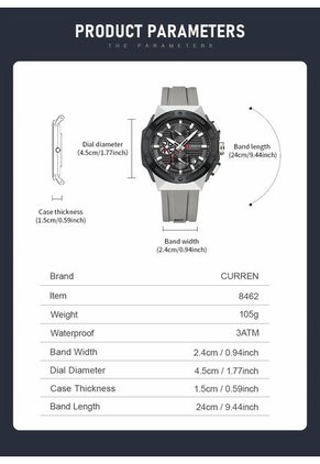 Reloj Curren 8462 Cronógrafo - Gris