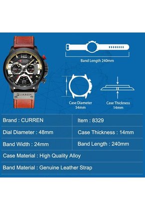 Reloj Curren 8329 Cronógrafo Caja Negra - Marrón