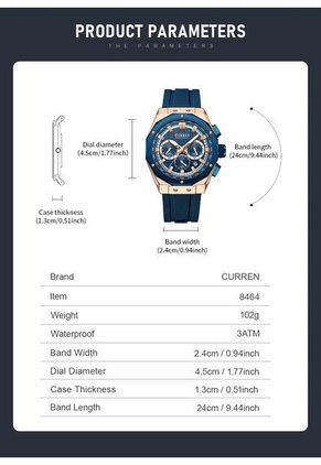 Reloj Curren 8464 Cronógrafo - Azul