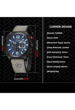Reloj Curren 8398 Cronógrafo - Gris