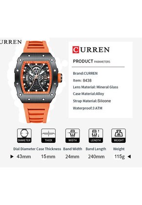 Reloj Curren 8438 Tipo Richard M - Naranja