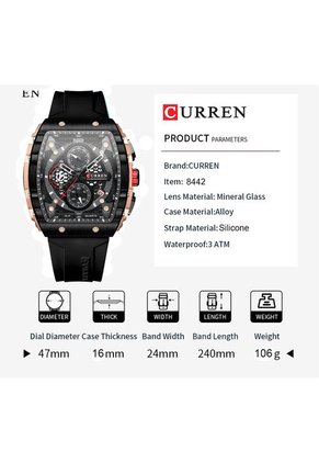 Reloj Curren 8442 Cronógrafo - Negro