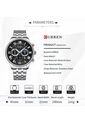 Reloj Curren 8427 Cronógrafo Tablero Negro - Plata de Curren