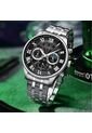 Reloj Curren 8427 Cronógrafo Tablero Negro - Plata de Curren
