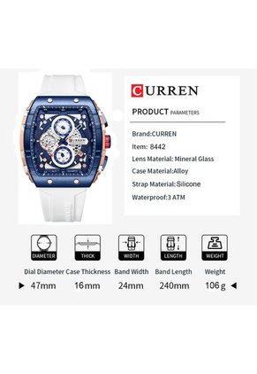 Reloj Curren 8442 Cronógrafo - Blanco