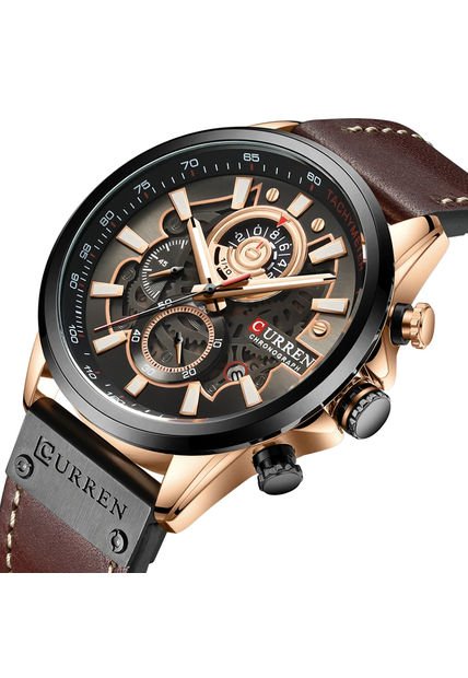 Reloj Curren 8380 Cronógrafo - Café Oscuro