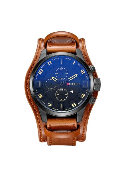 Reloj Curren Original 8225 Café Tablero Negro