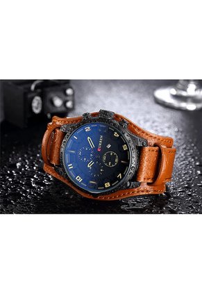 Reloj Curren Original 8225 Café Tablero Negro - Marrón