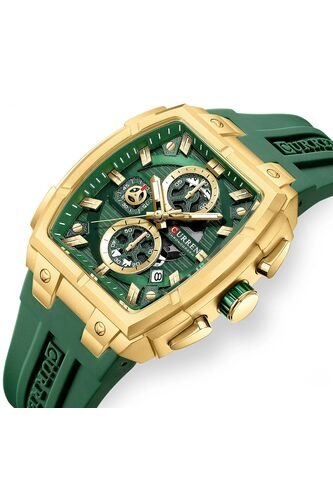 Reloj Curren 8488 Cronógrafo Marco Dorado - Verde Curren