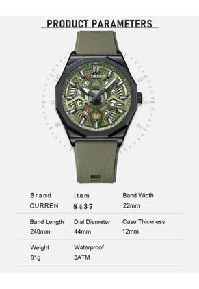 Reloj Curren 8437 Marco Negro - Verde