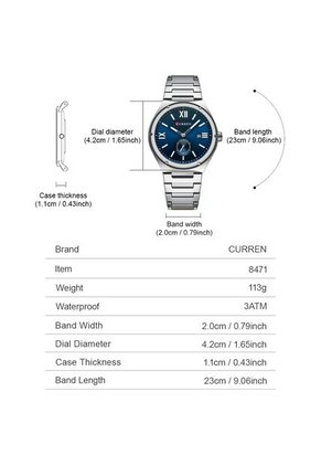 Reloj Curren 8471 Clasico Tablero Azul - Plata