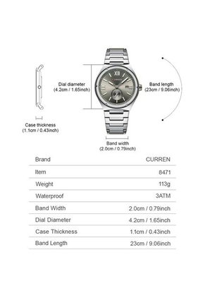 Reloj Curren 8471 Clasico Tablero Gris - Plata