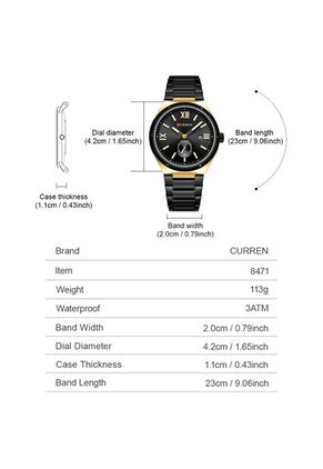 Reloj Curren 8471 Clasico Marco Dorado - Negro