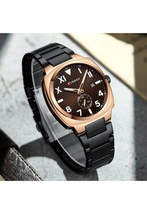 Reloj Curren 8472 Clasico Marco Dorado - Negro
