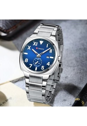 Reloj Curren 8472 Clasico Tablero Azul - Plata