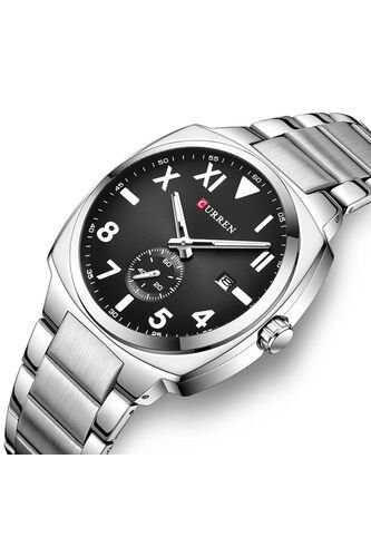 Reloj Curren 8472 Clasico Tablero Negro - Plata Curren