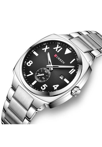 Reloj Curren 8472 Clasico Tablero Negro - Plata